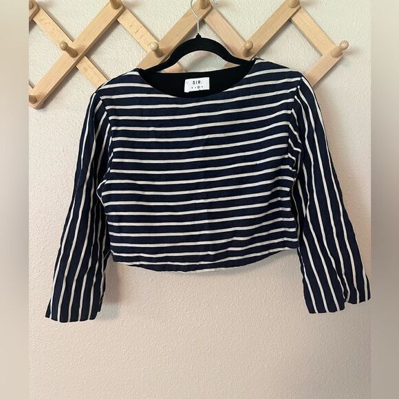 SIR the label striped long sleeve cropped blouse Wool Sz 2 / medium - Picture 1 of 8